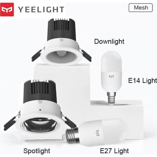Original Xiaomi Mijia Yeelight Smart Downlight Smart Spotlight Smart E14 E27 Bulb Work With Yeelight Gateway for Mi Home App