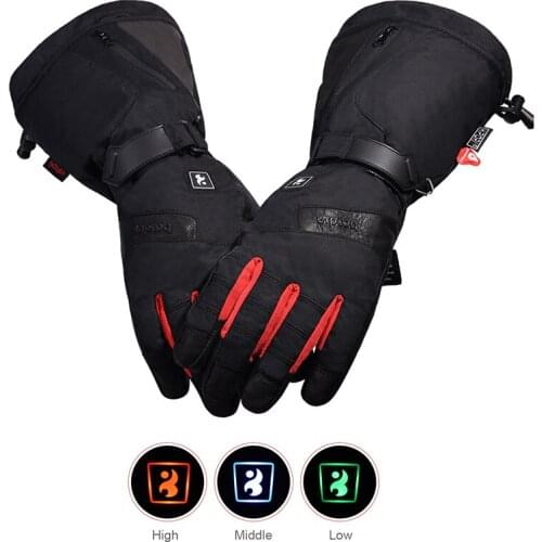 TWTOPSE Cycling Electric Warm Sport Gloves with Power Bank Waterproof Sheepskin Bike Skiing Snowboard Hiking Men Winter Gloves