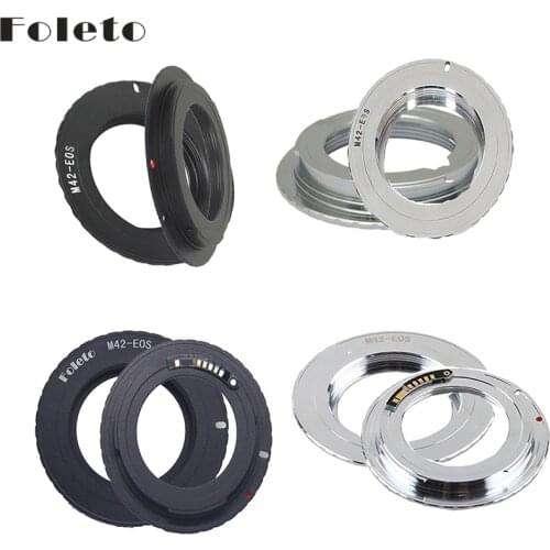 Foleto M42 Lens Adapter AF Confirming Ring to for canon M42-EOS Mount With 3.0 Chip 500D 600D 40d 50D 60D 5D2 Black Silver