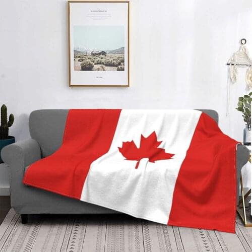 Flag Of Canada Blankets Flannel Decoration Freedom Globe Breathable Warm Throw Blankets for Bedding Outdoor Bedspreads