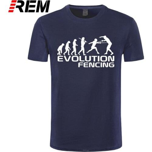 REM Men T-Shirt 100% Cotton O-Neck Evolution Tee Shirt Fechten Hobby Fight Fencing Duell Degen Brand Clothing Streetwear