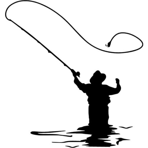 S50727# Various Sizes/Colors Car Stickers Vinyl Decal Fisherman Go Fishing Motorcycle Decorative Accessories Creative