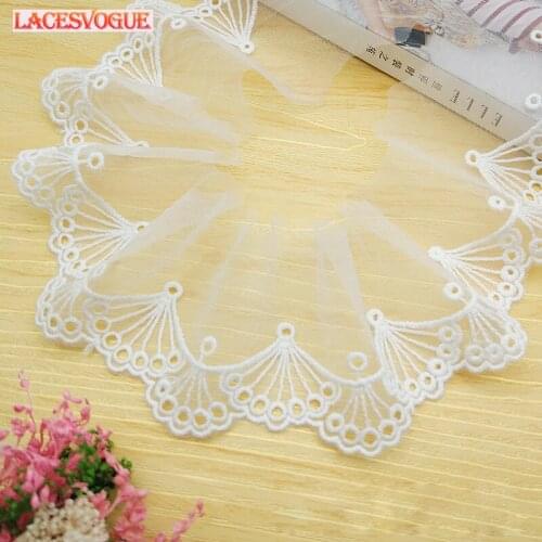 19 yards/lot Mesh cotton embroidery Lace Trim Handmade DIY Garment needlework sewing accessories fabric Clothing Decoration 489