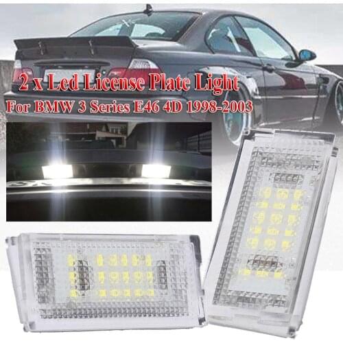 2 pieces Auto Tail Light Led License Plate Light Led Canbus White LED Bulbs For Car 3er E46 4D 1998-2003 Car Accessories