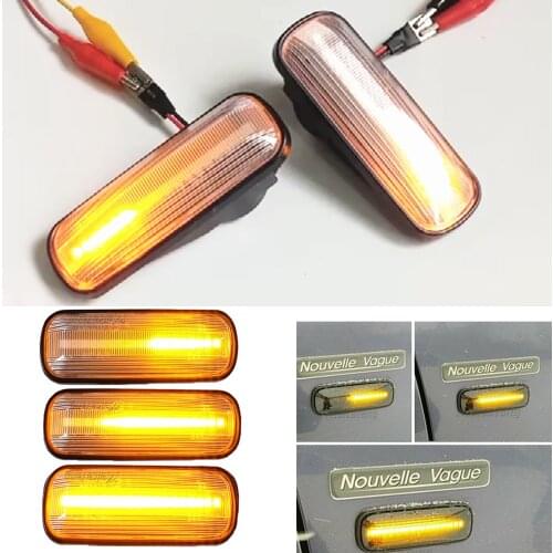 2PCS Clear lens Dynamic Amber LED Side Marker Lights Turn Signal Light for HONDA Civic 96-00 .for Ballade Hatchback Sedan 95-99