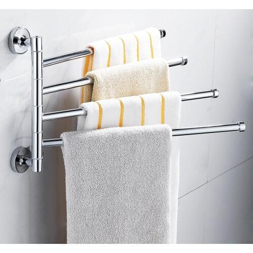 Bathroom Towel Rack Bathroom Shelves Rotating Towel Holder Wall Mounted Towel Bars Hanger Swivel Rack Bathroom Accessories