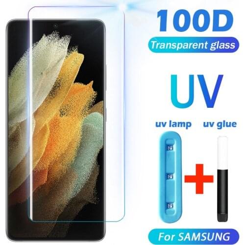 Nano UV Liquid Glue Glass For Samsung S20 S21 FE Screen Protector For Galaxy S20 S21 Ultra Plus Full Glue Tempered Glass Film