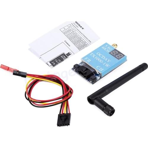1pcs OCDAY FPV 5.8G 40CH TX1000 1000MW 7-26V Wireless AV Image Transmitter