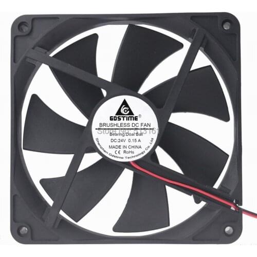 10Pcs/Lot Gdstime 140MM DC 24V 2Pin Ball Bearing 140x140x25mm 14cm PC Computer Case Cooling Fan