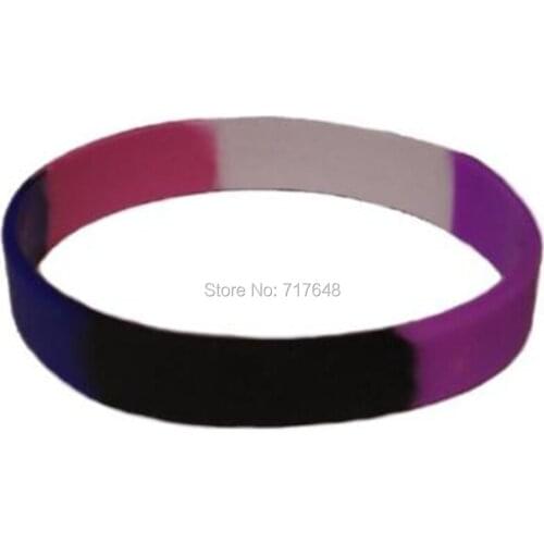 100pcs Blank Gender Fluid Pride Gay wristband silicone bracelets free shipping by ePacket A