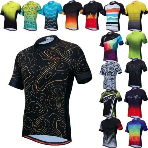 2021 Mens Bicycle Jersey MTB Bicycle Shirts Pro Team Short Sleeve Male Cycling Jackets Breathable Mountain Bicycle Clothes