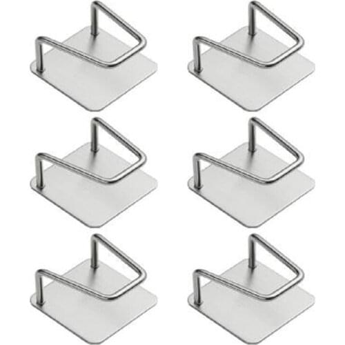 Kitchen Stainless Steel Holder Self Sink Sponges Drain Drying Rack Kitchen Wall Hook Storage Organizer 6 Pcs