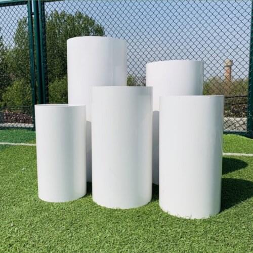 White Metal cylinder wedding props cake birthday party dessert table wedding creative decoration column display shelf