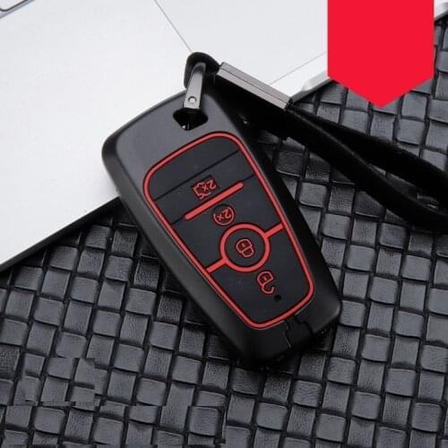 Carbon fiber Alloy key case cover Key case For Ford Fusion Mustang Explorer F-150 F-250 F-350 2017 2018 Remote Key Case Fob