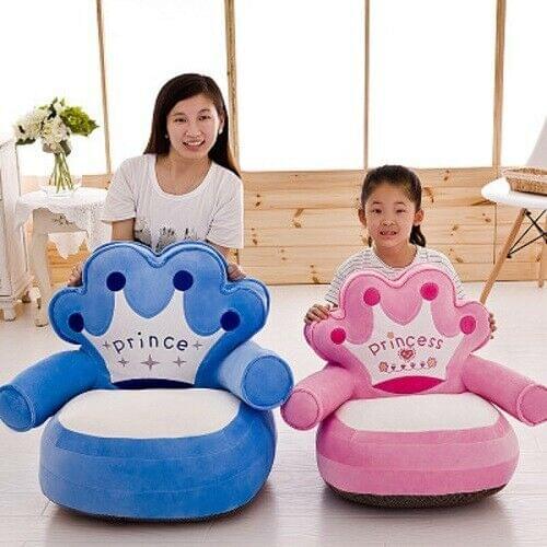 Baby Kids Only Cover NO Filling Crown Seat Cartoon Children Chair Cover for Sofa
