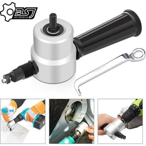 Nibble Metal Cutting Double Head Sheet Nibbler Saw Cutter Tool Drill Attachment Free Cutting Tool Nibbler Sheet Metal Cut