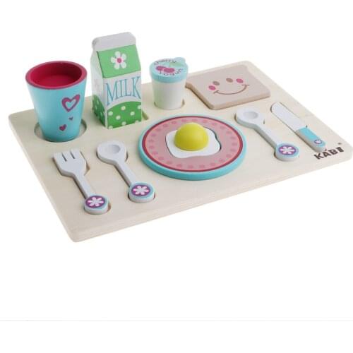 Simulation Kitchen Slicer Playset Breakfast with Accessories Children Educational Toy