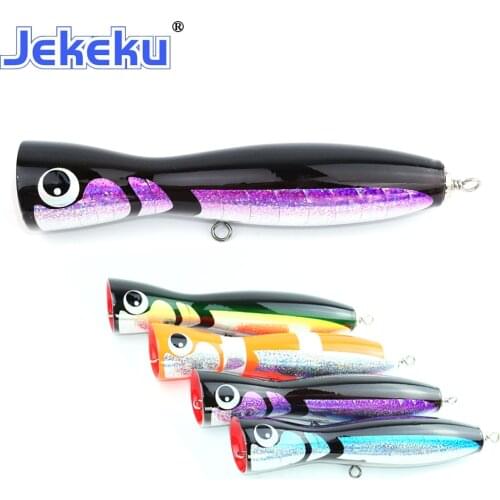 JEKEKU NEW 190mm 120g Artificial Fishing Wooden Lure Saltwater Fishing Bait Surface Deep Sea Popper Lure Fishing tackle