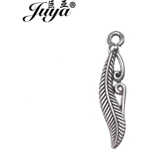 JUYA Filigree Leaf Charms Pendant 27.5x6.5mm 30pcs Fashion Jewelry Finding for DIY Necklace Bracelet Making Craft AO0582