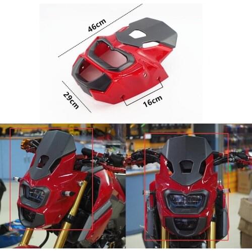 1PC Headlight Fairing w/ Smoke Windshield Windscreen Kit for Honda Grom MSX125 Durable ABS Plastic