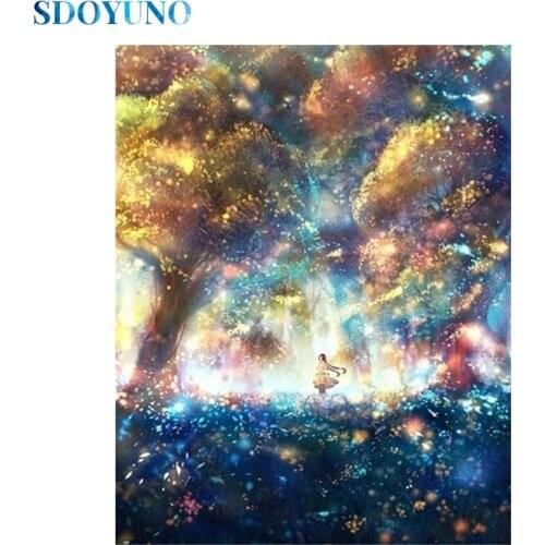 SDOYUNO Full Square/Round Diamond Painting Accessories 5D DIY Diamond Embroidery Mosaic Landscape Art Kits Home Decoration