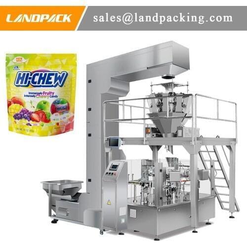 Multihead Weigher Chewy Soft Sugar Doypack Packaging Machine Accurate Weighing