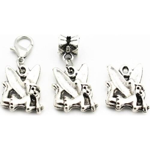New arrive 20pcs/lot silver elfin pendant Metal lobster clasp Dangle Charms Fit DIY Necklace Bracelet Jewelry