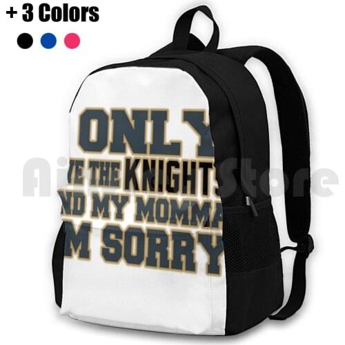 Only Love The Knights And My Momma! Outdoor Hiking Backpack Waterproof Camping Travel Vegas Golden Knights Vegas Las Vegas