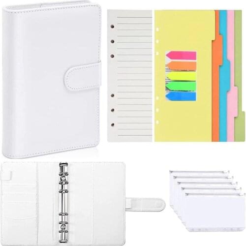 A6 Binder Budget Planner Organizer with Page Markers for Cash Envelopes, Loose Leaf Papers,Binder Pockets and Index Dividers