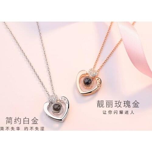 New I love you memory couple pendant necklace