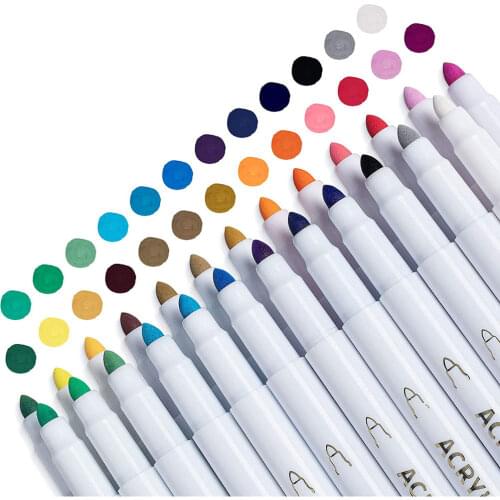 21/25 Colors Permanent Acrylic Marker Paint Pens for Fabric Canvas ,Metal , Ceramics,Glass Art Rock Painting, Card Making,Wood
