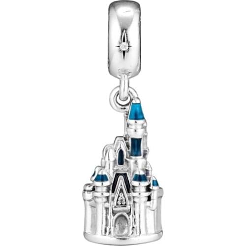 Christmas Beads Cinderella Castle Charm For Sterling Silver Jewelry Bracelets & Bangle Woman DIY Beads For Jewelry Making