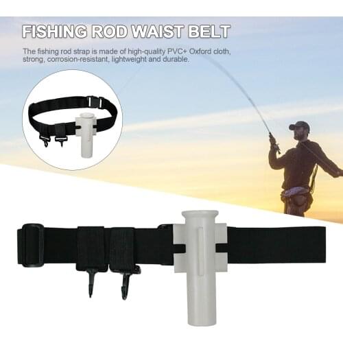 Fishing Rod Waist Belt Adjustable Support Harness Waist Rod Pole Holder Strong Movable Hook Portable Rod Holder Fish Rod Support