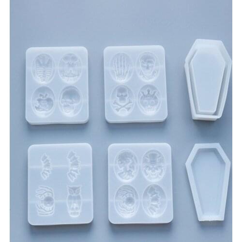 Coffin Trinket Box Silicone Mold Halloween Gothic Container Mold Kawaii Goth Resin Art Supplies Silicone Mold for Resin Making