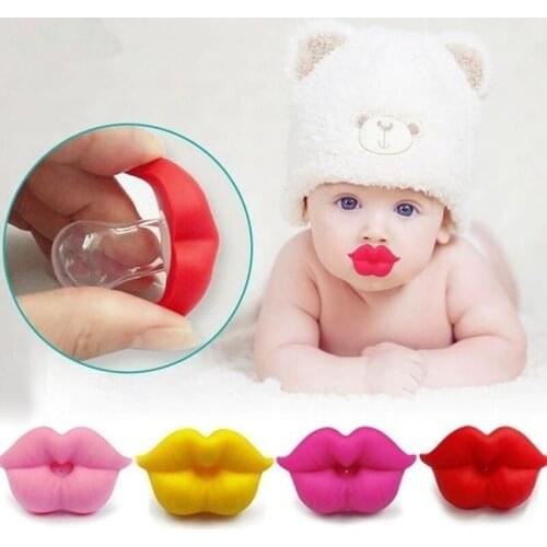 Food Grade Silicone Baby Pacifier Lip Mouth Shape Infant Toddler Baby Soother Teether Funny Nipple Feeding Orthodontic Teat