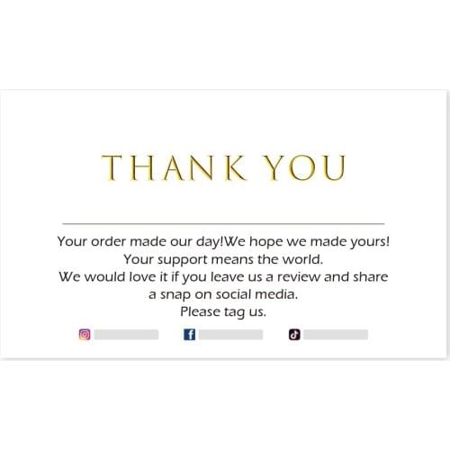 Thank You For Your Business Card Personalized logo MODERN Thank You Order Card Purchase Package Inserts Social Media Card