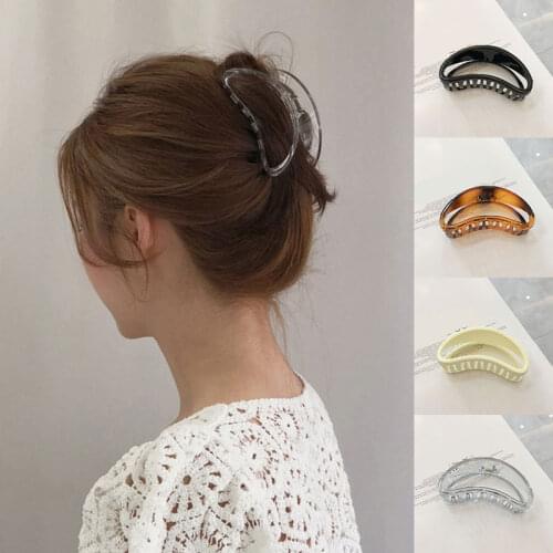 1Pc Korean Solid Hair Claws Elegant Clear Acrylic Hair Clips Hairpins Barrette Headwear for Women Girls Hair Accessories Gifts