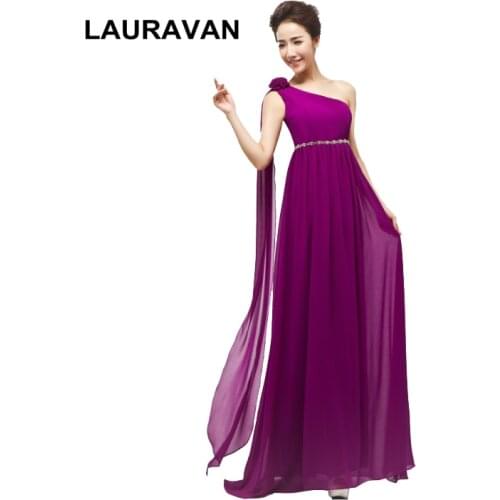 Vestido de festa longo chiffon one shoulder sleeveless elegant purple dark blue dress long full length bridesmaid dresses gown