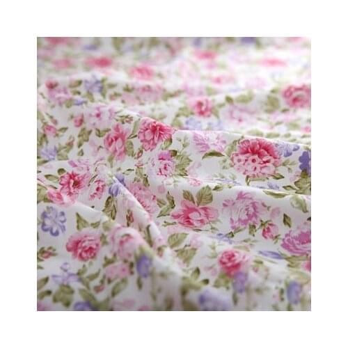 1 meter Pink Roses 100% Cotton patchworkFabric for bedding set clothing sewing quilting Cloth 160cm/ 63" wide