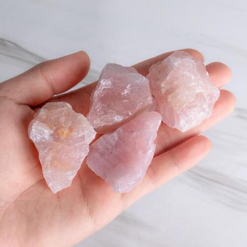 1pcs Natural Stones Rose Quartz Raw Mineral Healing Stone Pink Crystal Specimen Home Decor Gemstones High Quaility