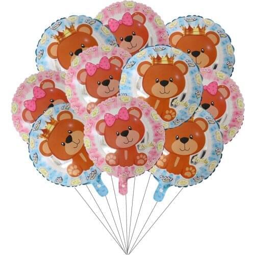 10pcs 18inch Teddy Bear Foil Helium Balloons Birthday Party Decoration Baby Shower Inflatable Kids Toys Air Globos Supplies