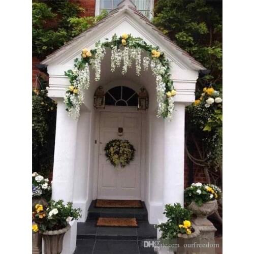 110CM long 3 Branches for one piece Artificial Flower Silk Wisteria Vine for Party Wedding Decoration