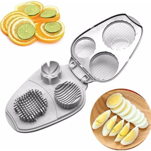 3 In 1 Egg Slicer Stainless Steel Multifunctional Flower-Shape Luncheon Meat Cutter Sectioner Cutting Mold Kitchen Tool