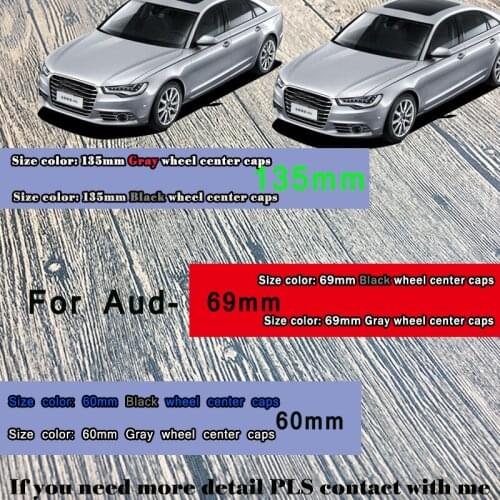 4pcs gray black 60mm 61mm 68mm 69mm 77mm 135mm 5 Spoke New Grey Black Wheel Center Caps Hubcap Emble car styling