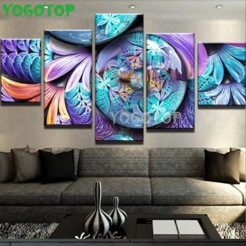 5 piece Blue Abstract flower Line cloud Diy Diamond Painting landscape Full square drill 5d Diamond Embroidery mosaic art ML1402