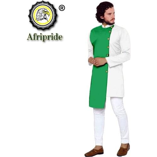 African Clothes for Men Long Coats and Ankara Pants 2 Piece Set Dashiki Outfits Plus Size Clothing Bazin Riche Blazer S2116013