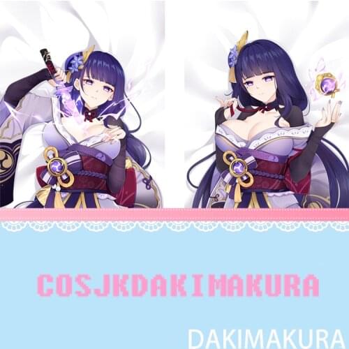 Anime Dakimakura Genshin Impact Raiden Shogun Baal Lovely Girl HD Print Pillowcase Body Hugging Pillow Cover Case Otaku Room