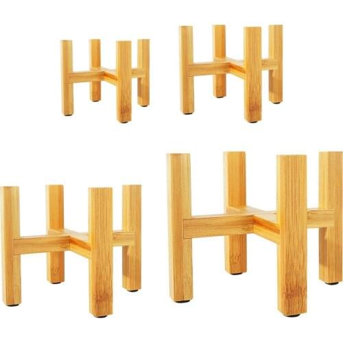 Bamboo Flower Pot Cactus Shelf Rack Succulent Stand for Home Office Decor