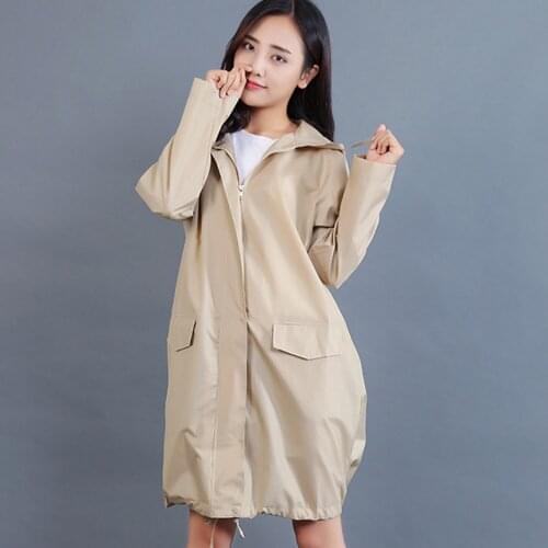 Behogar Reusable Rain Coat Cover Jacket Fashion Raincoat Poncho Rainwear with Hood for Adult Women Hiking Camping Travel Outdoor