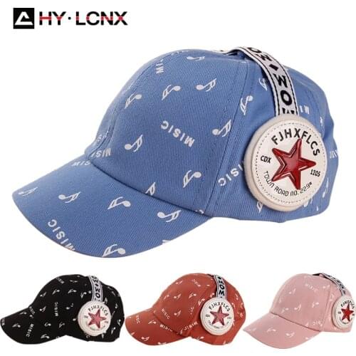 Spring And Summer Kids Baseball Cap Fashion Hip Hop Hat Child Musical Note printing Cotton Caps Adjustable outdoor Sun Hat